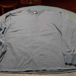 Hanes Men's 2XL Beefy Cotton Blend Three Button Long Sleeve T shirt